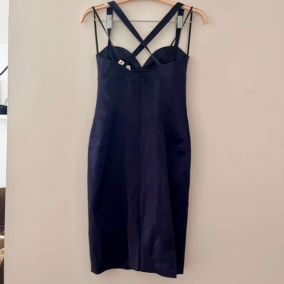 NWT Laundry by Design Shelli Segal Navy Blue Pencil Dress Sz 2 - Picture 4 of 4